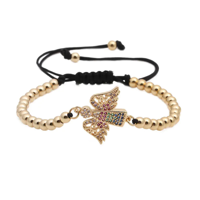 Adjustable Angel Bracelet - Zirconia Stones & Copper