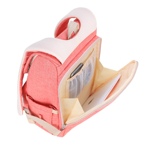 Canvas Diaper Bag Backpack - Travel Organizer with 15 Pockets & Insulated Bottle Holders
