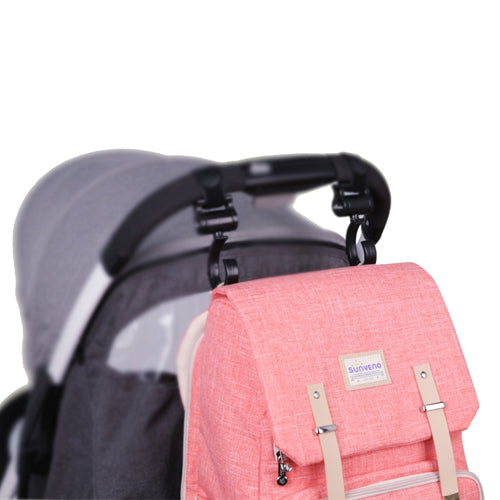 Canvas Diaper Bag Backpack - Travel Organizer with 15 Pockets & Insulated Bottle Holders