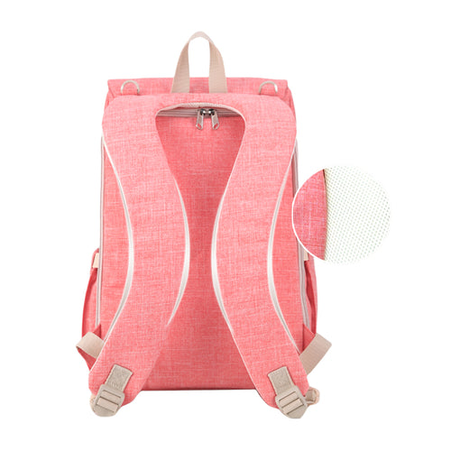 Canvas Diaper Bag Backpack - Travel Organizer with 15 Pockets & Insulated Bottle Holders