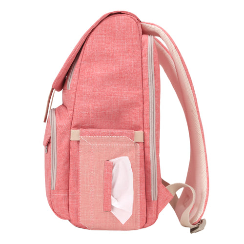 Canvas Diaper Bag Backpack - Travel Organizer with 15 Pockets & Insulated Bottle Holders
