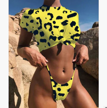 2018 Trending Knot Bikini Set with Half Sleeves