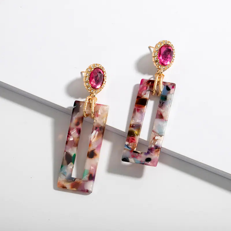 Colorful Acrylic Stud Earrings for Women - Lightweight Fashion Jewelry
