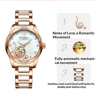 Women's Automatic Mechanical Watch - Ceramic Strap