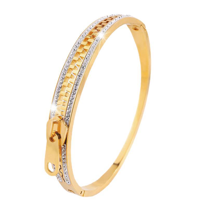 Titanium Steel Zipper Bracelet - Gold & Silver Designer Bracelet