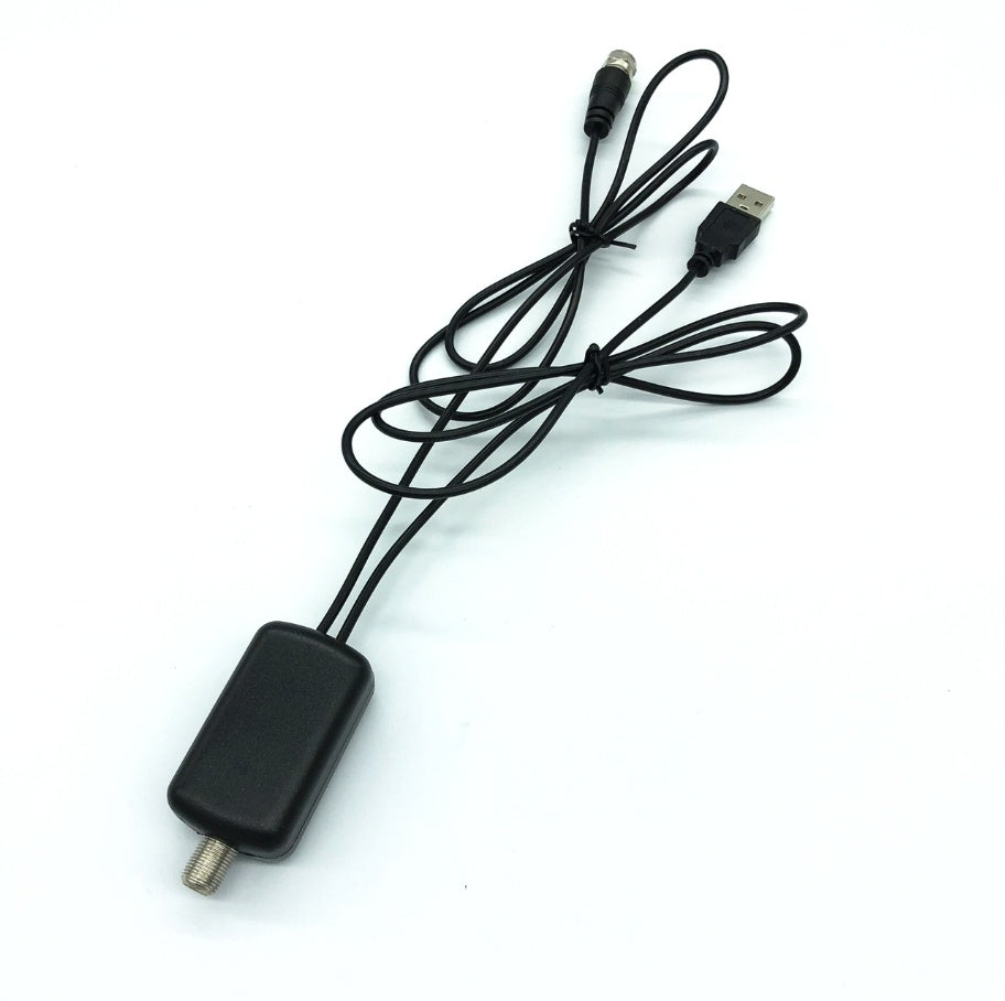 Black USB cable with connectors on a white background