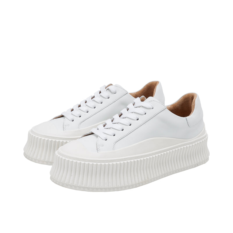Women's Platform Sneakers - Hidden Wedge Heel