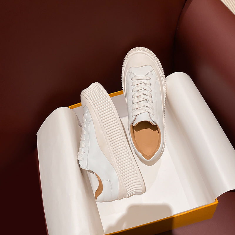 Women's Platform Sneakers - Hidden Wedge Heel