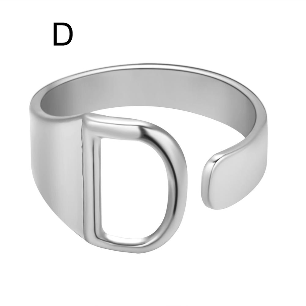 Silver open ring on a white background