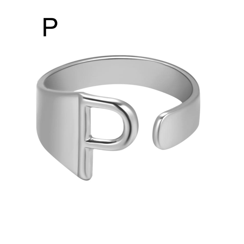 Personalized Alphabet Initial Ring | A-Z Gold & Silver | Adjustable