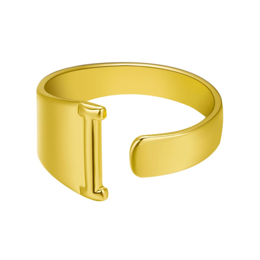 Gold open ring on a white background