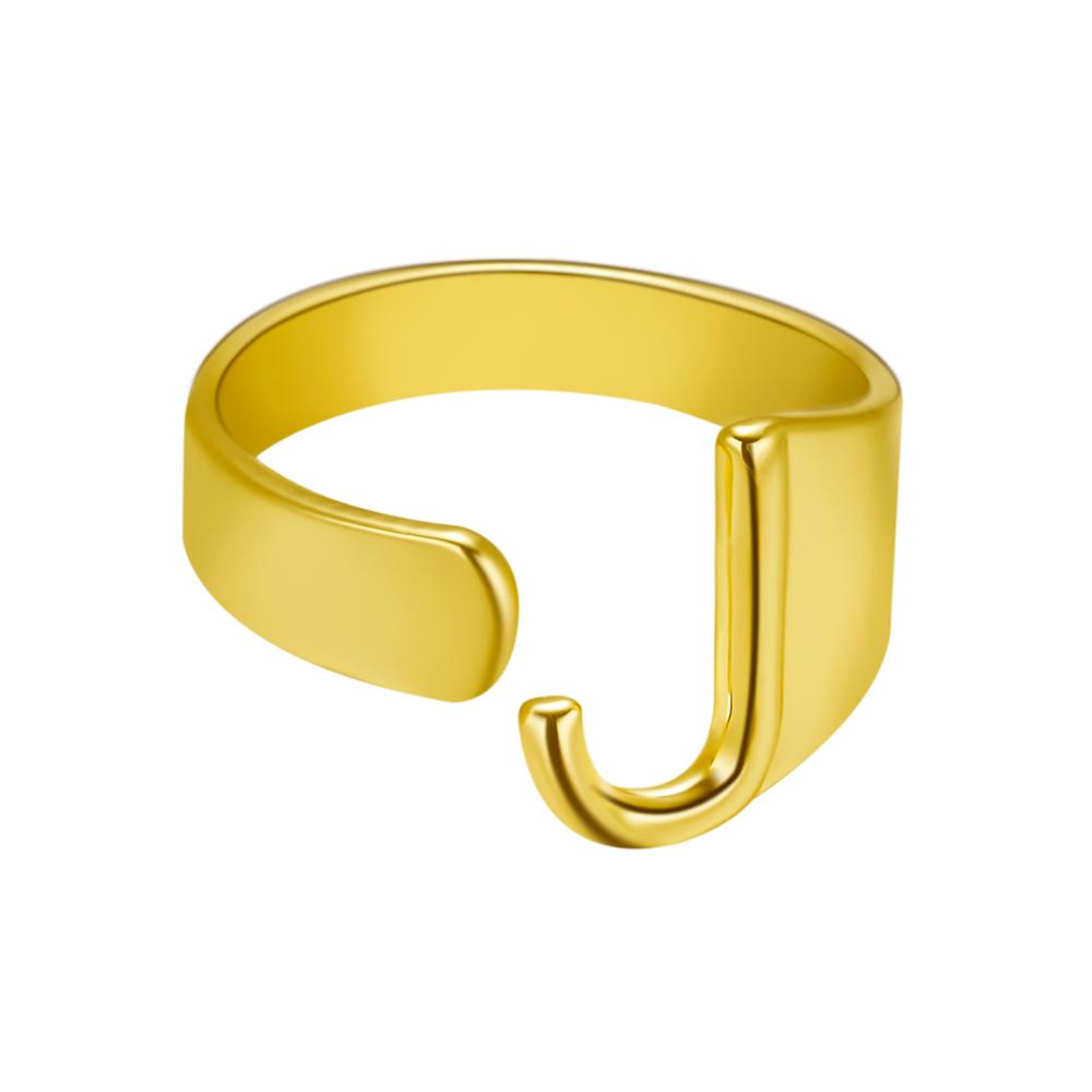 Gold open ring on a white background