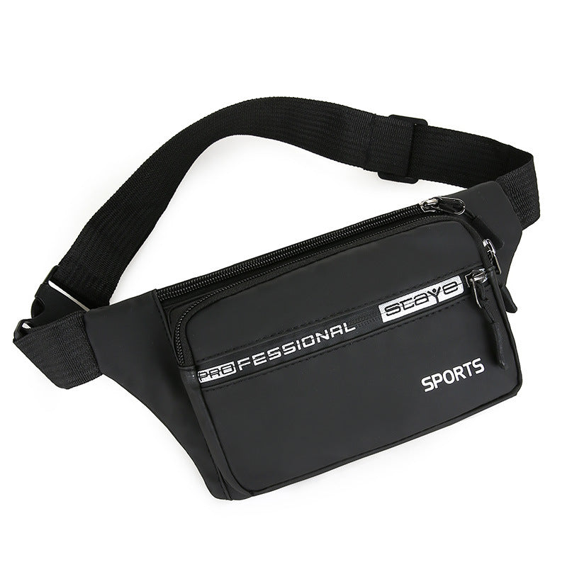 Black waist bag with 'Stayer' branding on a white background