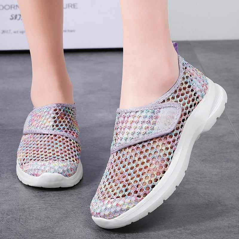 Summer Outdoor Mesh Slip-on Walking Shoes Breathable Casual Footwear