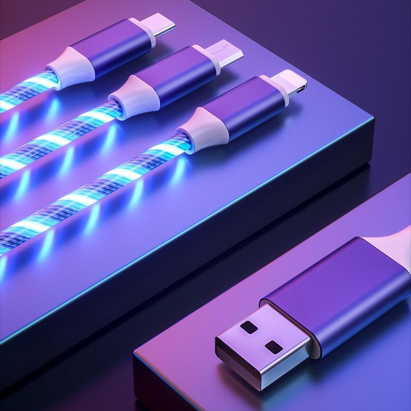 3-in-1 LED Charging Cable - Multi USB Cable for iPhone, Android, Type-C