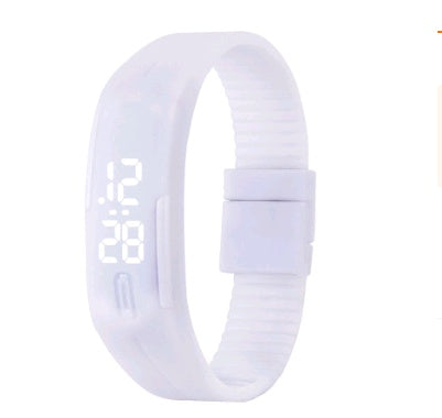 White digital wristband on a white background
