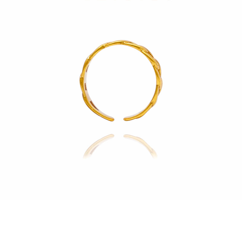 Gold ring on a white background