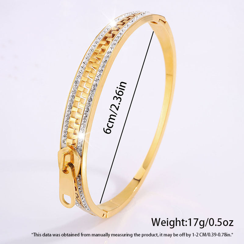 Titanium Steel Zipper Bracelet - Gold & Silver Designer Bracelet