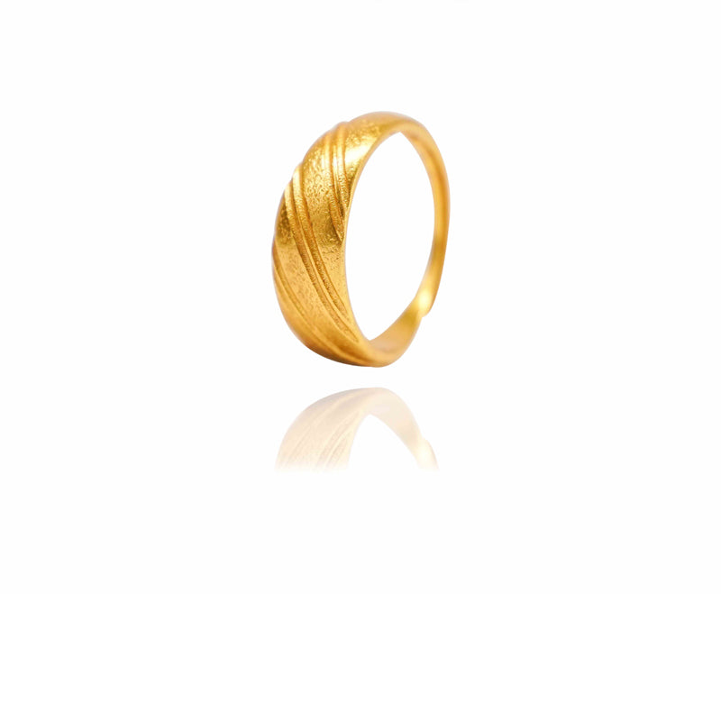 Gold ring on a white background
