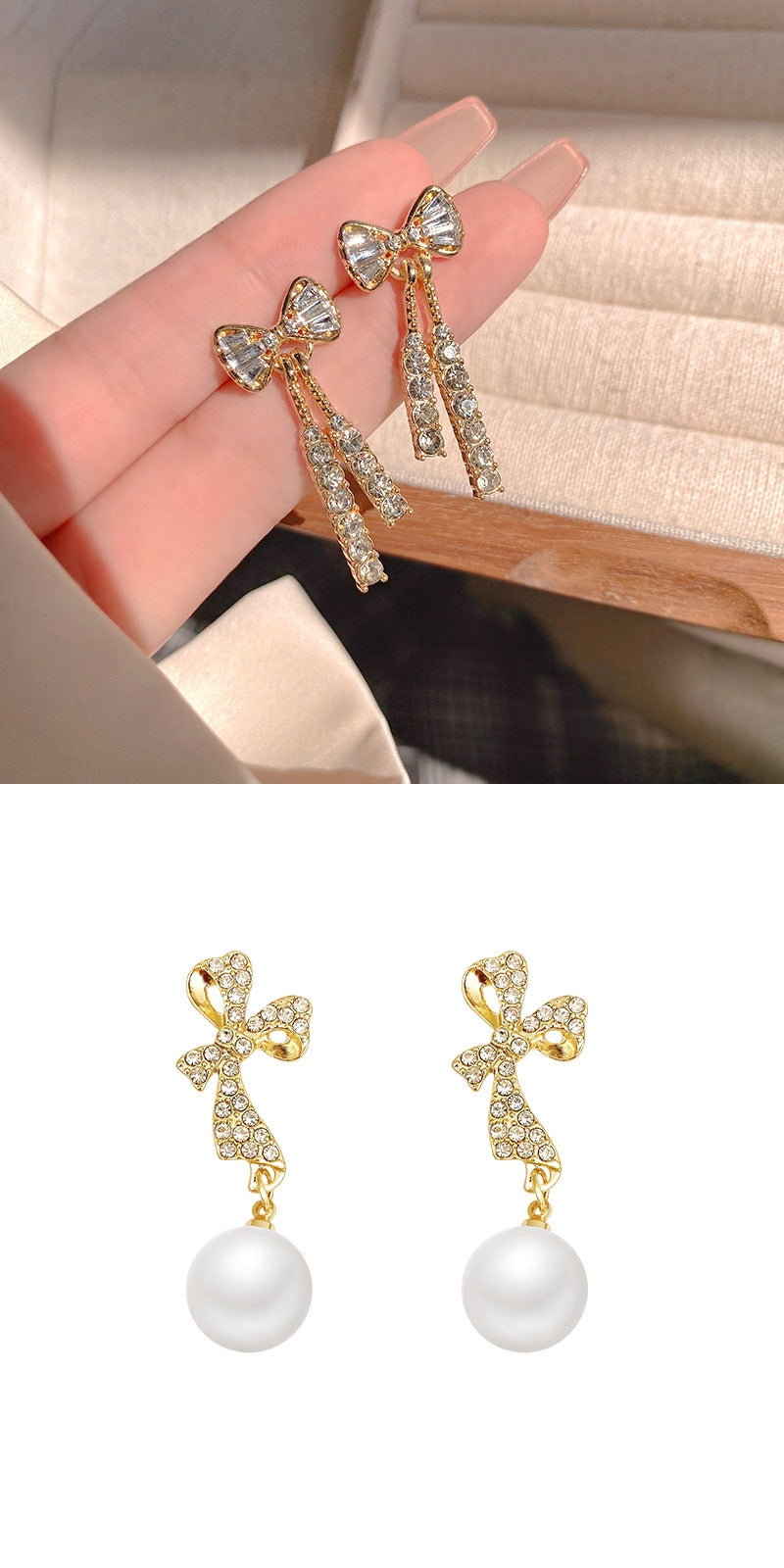 Rhinestone Butterfly Earrings | Gold Fashion Temperament Jewelry for Women