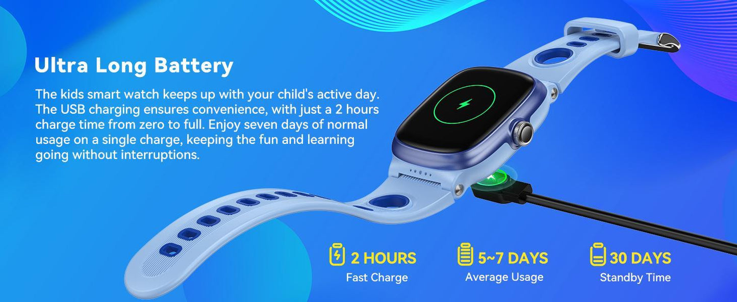 K1 Kids Smartwatch – IP68 Waterproof, 20+ Sport Modes, 21-Day Battery, Fitness Tracker for Ages 5-15