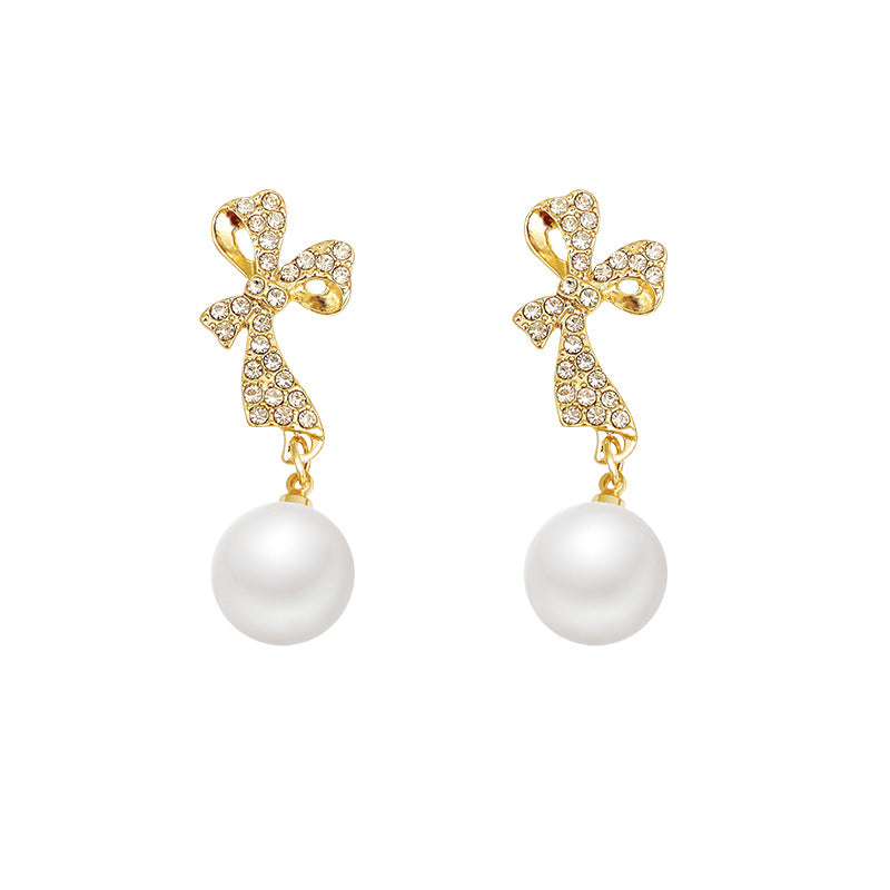 Rhinestone Butterfly Earrings | Gold Fashion Temperament Jewelry for Women