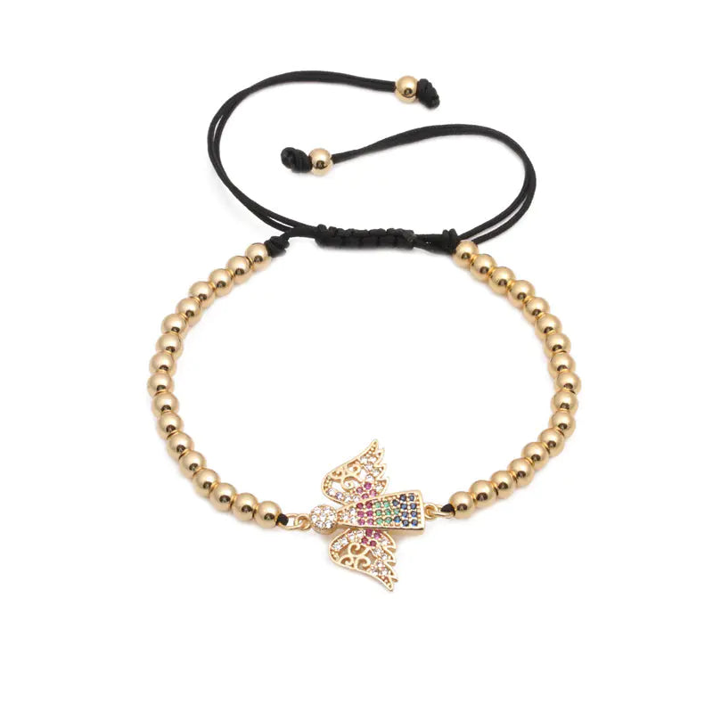 Adjustable Angel Bracelet - Zirconia Stones & Copper