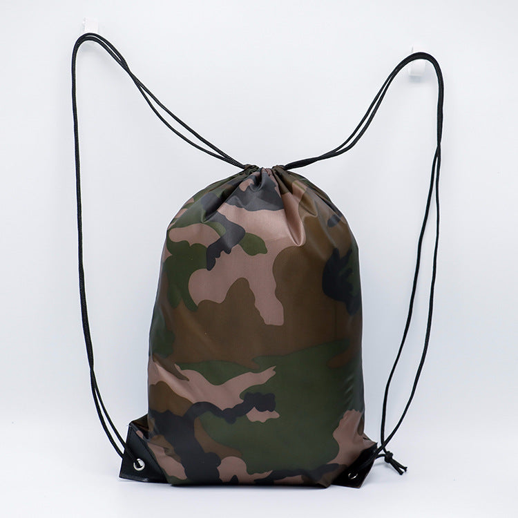 Camouflage Drawstring Bag - Polyester Storage Backpack