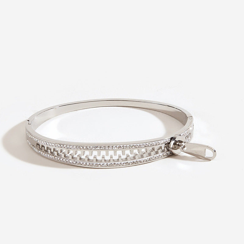 Titanium Steel Zipper Bracelet - Gold & Silver Designer Bracelet