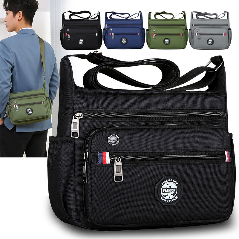 Men's Multi-Pocket Messenger Bag - Large Capacity Oxford Shoulder Bag
