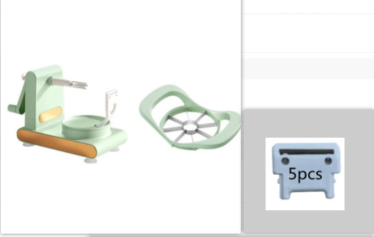 Green kitchen tool with a detachable part on a white background, accompanied by a label indicating '5pcs'.