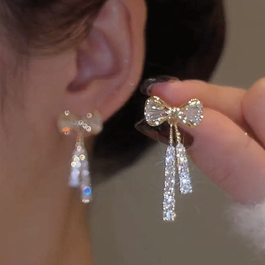 Boucles d'oreilles papillon en strass | Bijoux fantaisie dorés pour femmes