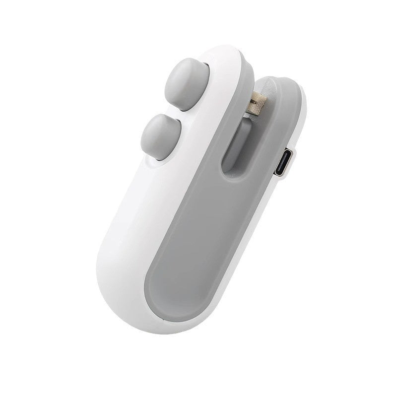 White and gray electronic device on a white background