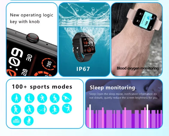 Smartwatch with BT Calling – 1.83" HD Display, Heart Rate Monitor, Sleep & Fitness Tracker