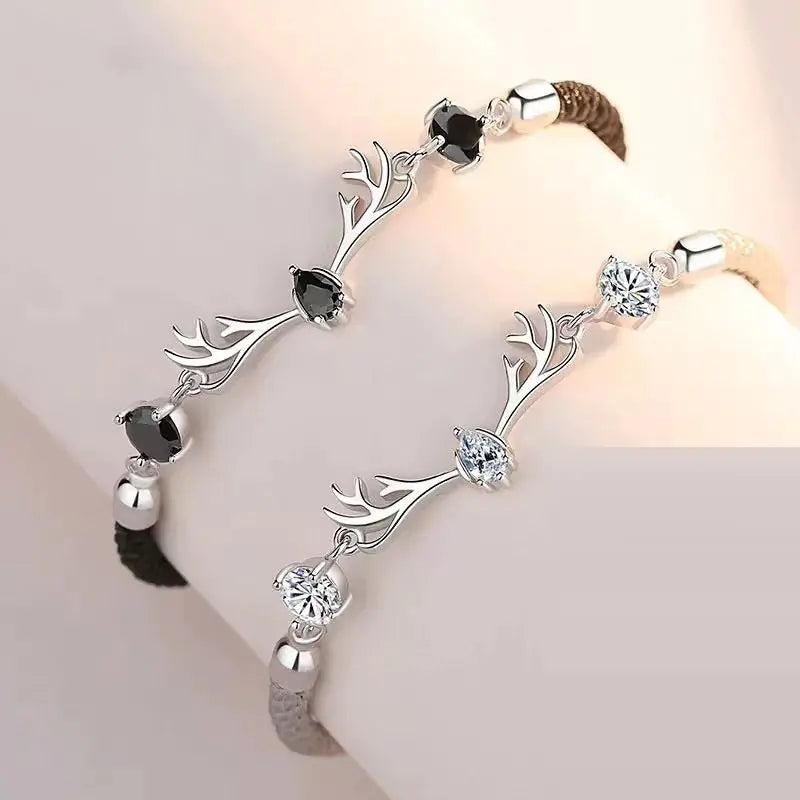 Silver bracelet with gemstones on a soft background