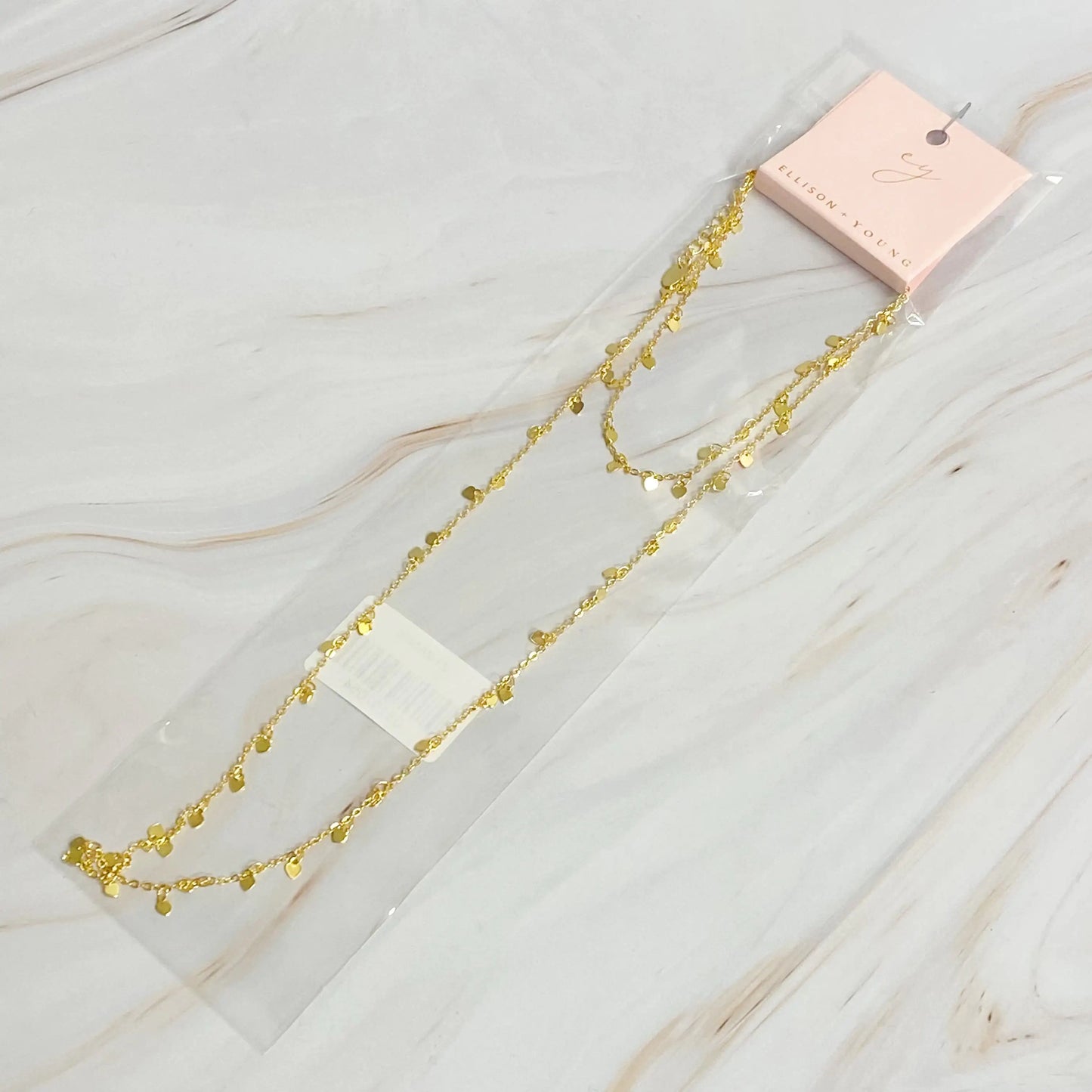 Mini Hearts All Around Long Necklace - Romantic & Elegant